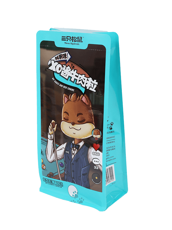 حقيبة طباعة مخصصة تقف مع سحاب في الأعلى لتغليف الطعام